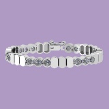 8.50 Ctw Diamond I1/I2 14K White Gold Bracelet