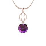 12.05 Ctw Amethyst Style Prong 14K Rose Gold Pendant