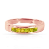 14K Solid Rose Gold Rings with Natural Peridots