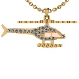 0.32 Ctw I2/I3 Diamond 10k Yellow And Rose Gold Two Tone Helicopter Pendant