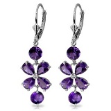 5.32 Carat 14K Solid White Gold Earthly Delight Amethyst Earrings