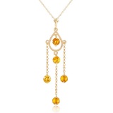1.5 Carat 14K Solid Gold Ray Of Faith Citrine Necklace