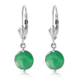 3.3 CTW 14K Solid White Gold Going Places Emerald Earrings
