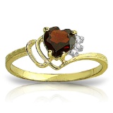 0.97 CTW 14K Solid Gold Ring Natural Diamond Garnet