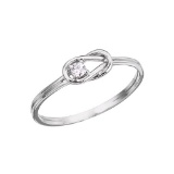 Certified 14K White Gold Boaters Knot Diamond Ring