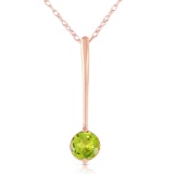 14K Solid Rose Gold Necklace with Natural Peridot