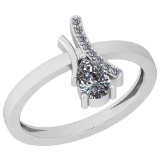 0.56 Ctw Diamond I2/I3 14K White Gold Vintage Style Ring