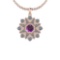 2.41 Ctw I2/I3 Amethyst And Diamond 10K Rose Gold Vintage Style Pendant