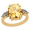 1.74 Ctw I2/I3 Citrine And Diamond 10K Yellow Gold Victorian Style Ring