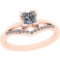 0.53 Ctw SI2/I1 Diamond Platinum 14K Rose Gold Plated Ring