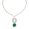 16.77 Ctw VS/SI1 Emerald And Diamond 14k Rose Gold Victorian Style Necklace