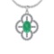 3.68 Ctw Emerald And Diamond I2/I3 14K White Gold Victorian Pendant