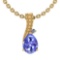 0.78 Ctw VS/SI1 Tanzanite And Diamond 14K Yellow Gold Pendant