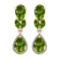 6.79 Ctw VS/SI1 Peridot And Diamond 10K Rose Gold Dangling Earrings