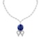 8.83 Ctw VS/SI1 Tanzanite And Diamond 14k White Gold Victorian Style Necklace