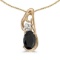 Certified 14k Yellow Gold Oval Onyx And Diamond Pendant