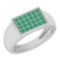 0.45 Ctw Emerald Platinum Ring