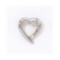 Certified 14K White Gold Diamond Heart Pendant