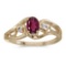 Certified 14k Yellow Gold Oval Rhodolite Garnet And Diamond Ring