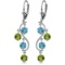 4.94 Carat 14K Solid White Gold Chandelier Earrings Blue Topaz Peridot