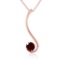 14K Solid Rose Gold Necklace with Natural Garnet