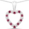 0.29 Carat Genuine Ruby and White Diamond 14K White Gold Pendant