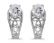 Certified 14k White Gold Round White Topaz And Diamond Earrings