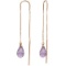 14K Solid Rose Gold Threaded Dangles Earrings with Amethysts