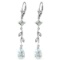 3.97 Carat 14K Solid White Gold Chandelier Earrings Natural Diamond Aquamar