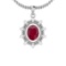 2.00 Ctw Ruby 14K White Gold Necklace