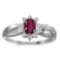 Certified 14k White Gold Oval Rhodolite Garnet And Diamond Ring