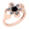 0.91 Ctw Treated Fancy Black And White Diamond SI2/I1 14K Rose Gold Vintage Style Ring