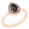 1.11 Ct Natural Salt Pepper Diamond I2/I3And White Diamond I2/I3 14k Rose Gold Engagement Halo Ring