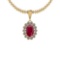 5.68 Ctw Ruby And Diamond SI2/I1 14K Yellow Gold Pendant