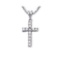 Certified 14K White Gold Diamond Cross Pendant