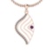 0.18 Ctw VS/SI1 Amethyst And Diamond 10K Rose Gold Necklace