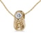 Certified 10k Yellow Gold Round White Topaz Baby Bootie Pendant