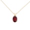 Certified 14k Yellow Gold Oval Garnet Pendant 0.9 CTW