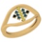 0.18 Ctw SI2/I1 Treated Fancy Black ,Yellow,Blue,Diamond 14K Yellow Gold Ring