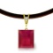 7.51 Carat 14K Solid Gold Solitude Ruby Diamond Necklace