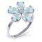 2.22 Carat 14K Solid White Gold Threin Lies Truth Aquamarine Diamond Ring