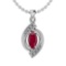 0.42 Ctw VS/SI1 Ruby And Diamond 14K White Gold Pendant