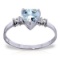 0.98 Carat 14K Solid White Gold Ring Natural Aquamarine Diamond