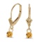 Certified 14k Yellow Gold 5mm Round Genuine Citrine Lever-back Earrings