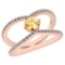 0.88 Ctw Citrine And Diamond I2/I310K Rose Gold Vintage Style Ring