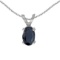 Certified 14k White Gold Oval Sapphire Pendant
