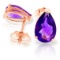 3.15 Carat 14K Solid Rose Gold Stud Earrings Natural Amethyst