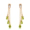 14K Solid Rose Gold Chandelier Earrings withDiamonds & Peridots