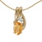 Certified 14k Yellow Gold Oval Citrine And Diamond Pendant 0.32 CTW
