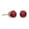 Certified 4 mm Round Garnet Stud Earrings in 14k Yellow Gold 0.42 CTW